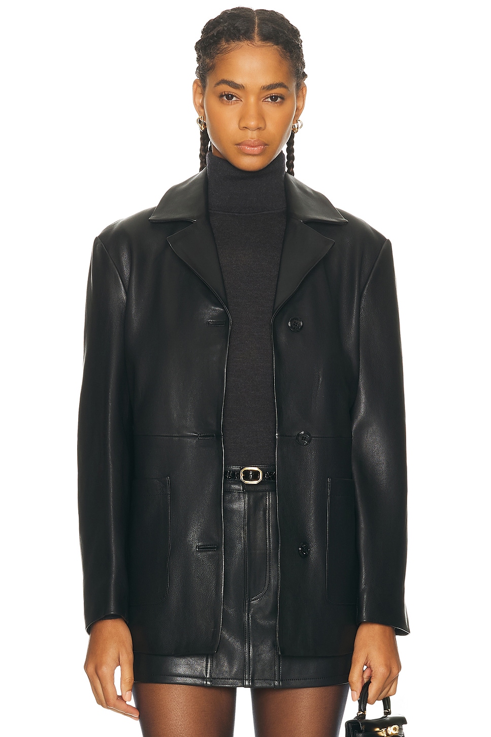 Renggli Leather Blazer In Black