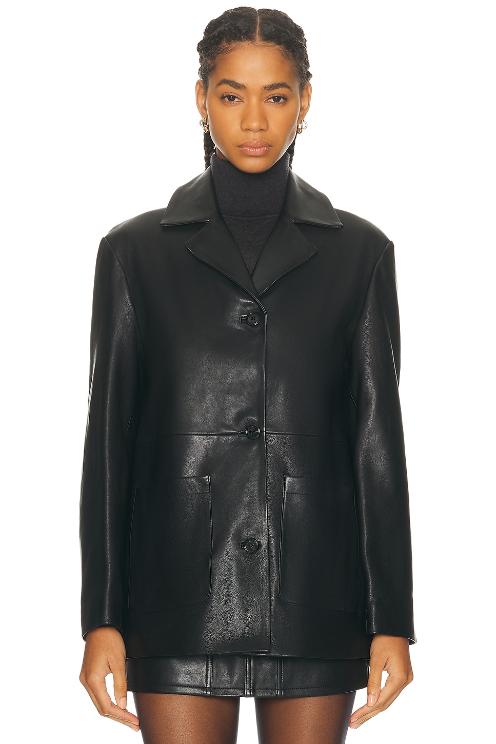Renggli Leather Blazer In Black