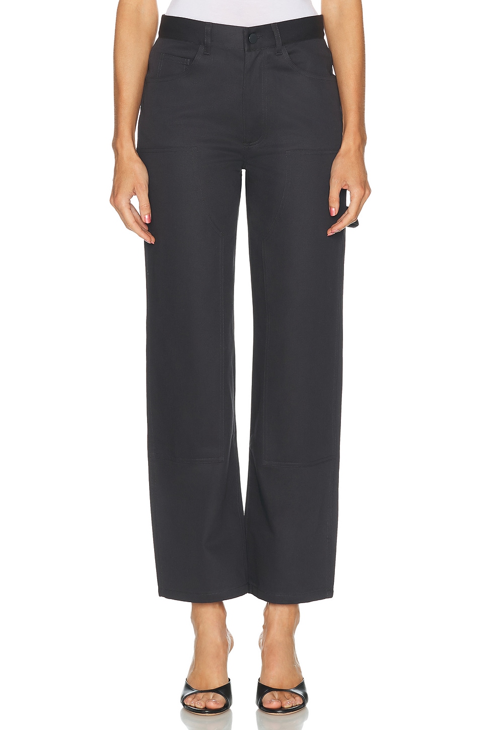 RENGGLI Cotton Sateen Work Pant in Black