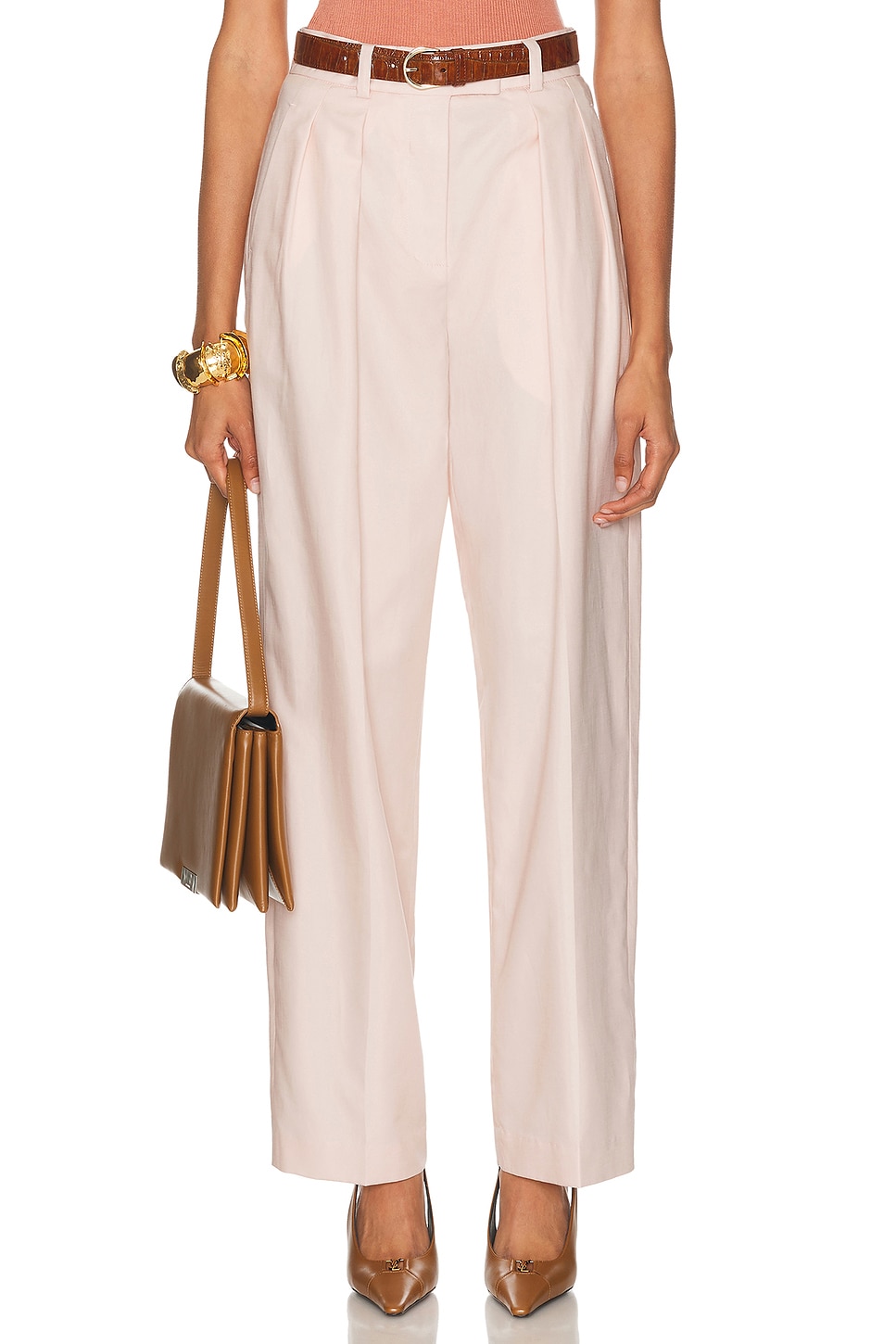 RENGGLI COTTON PLEATED TROUSER 
