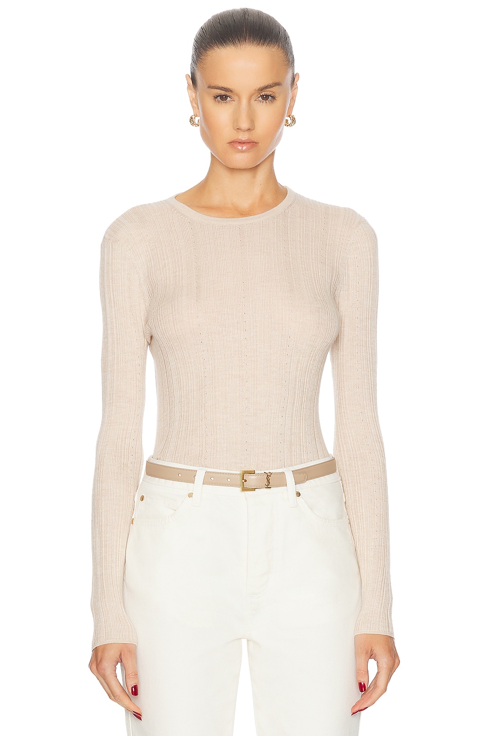 Image 1 of RENGGLI Crewneck Top in Oatmeal