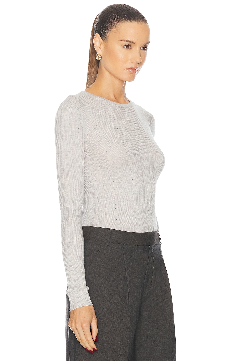 Shop Renggli Crewneck Top In Gris