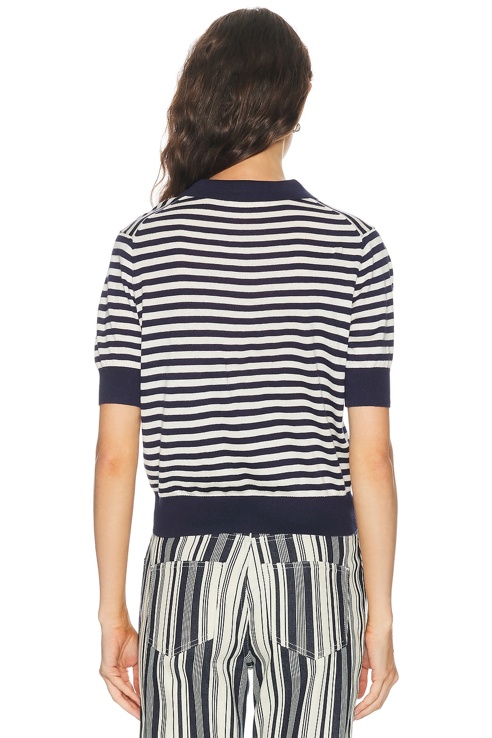 RENGGLI Silk Cashmere Stripe Knit Polo Top | Thumbnail 3 RENGGLI Silk Cashmere Stripe Knit Polo Top | Thumbnail 3