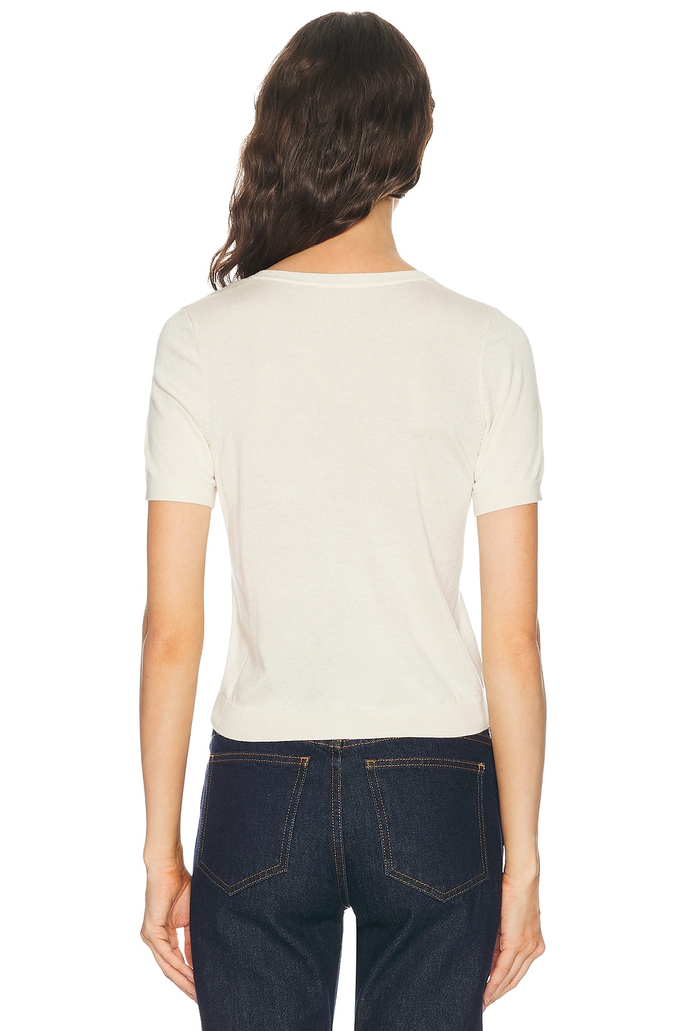 RENGGLI Silk Cashmere V-Neck Knit Tee | Thumbnail 3