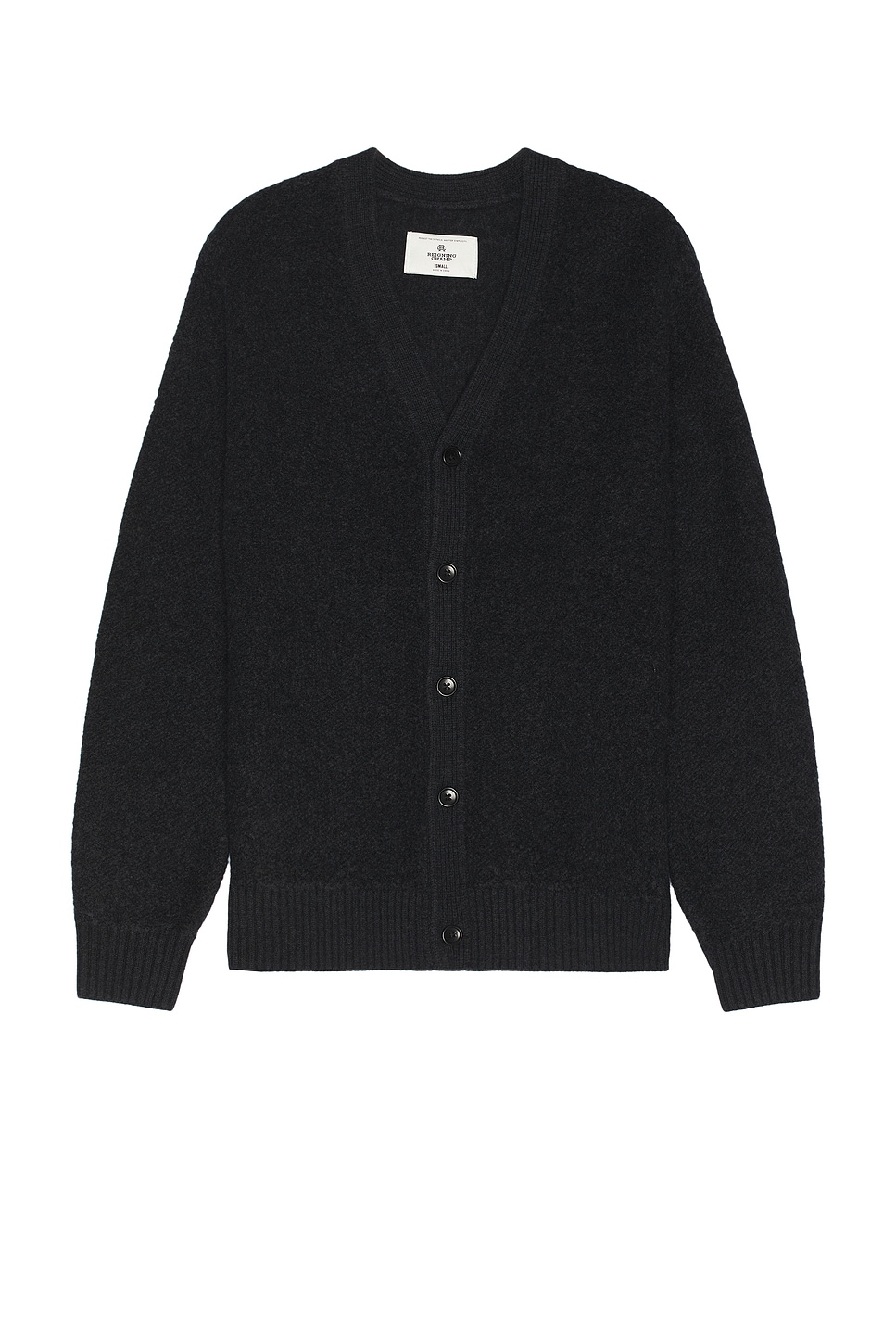 Image 1 of Reigning Champ Textured Boucle Turf Cardigan in Heather Black