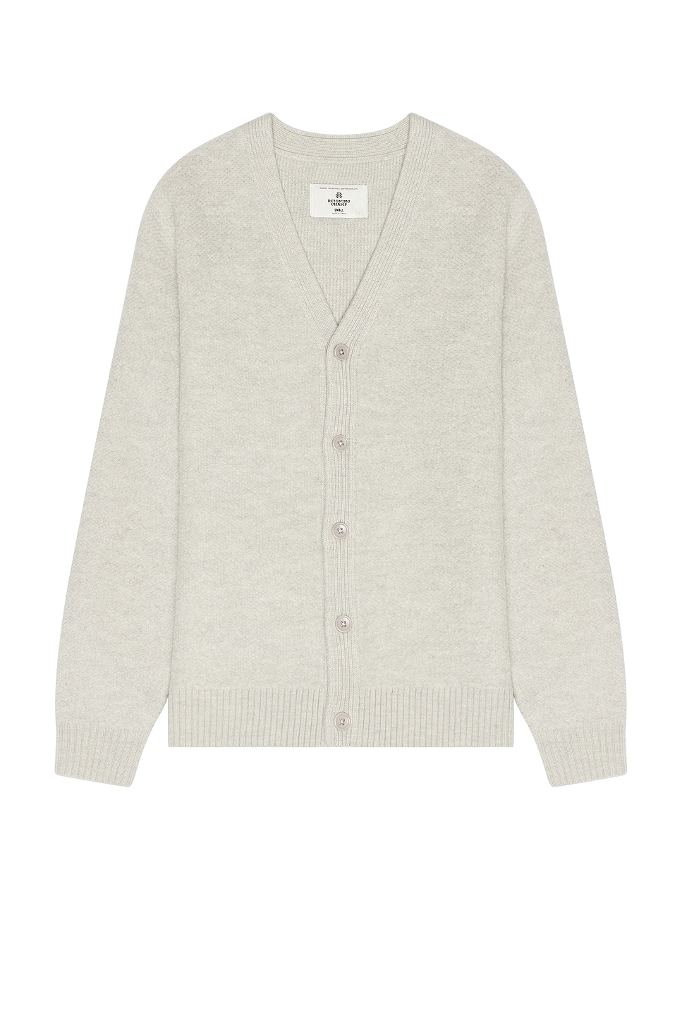 Textured Boucle Turf Cardigan in Grey