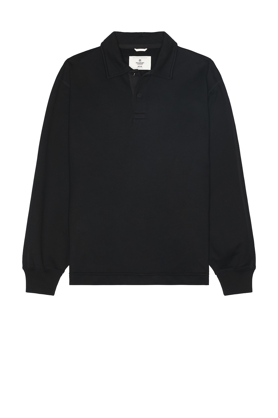 Image 1 of Reigning Champ Midweight Terry Rugby Sweater in Black