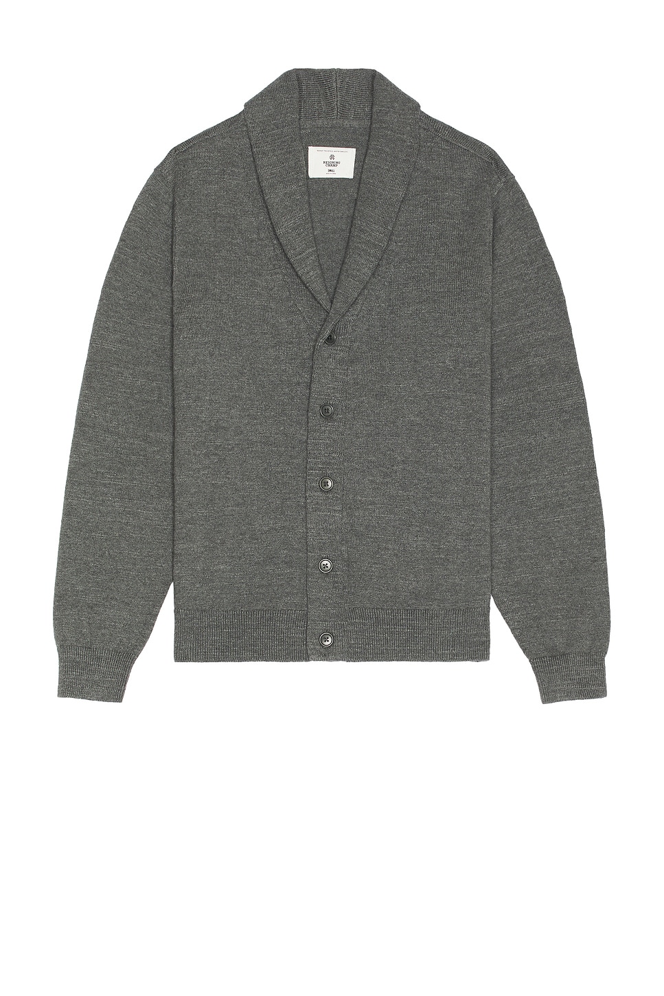 Image 1 of Reigning Champ Cotton Slub Laurel Cardigan in Heather Carbon