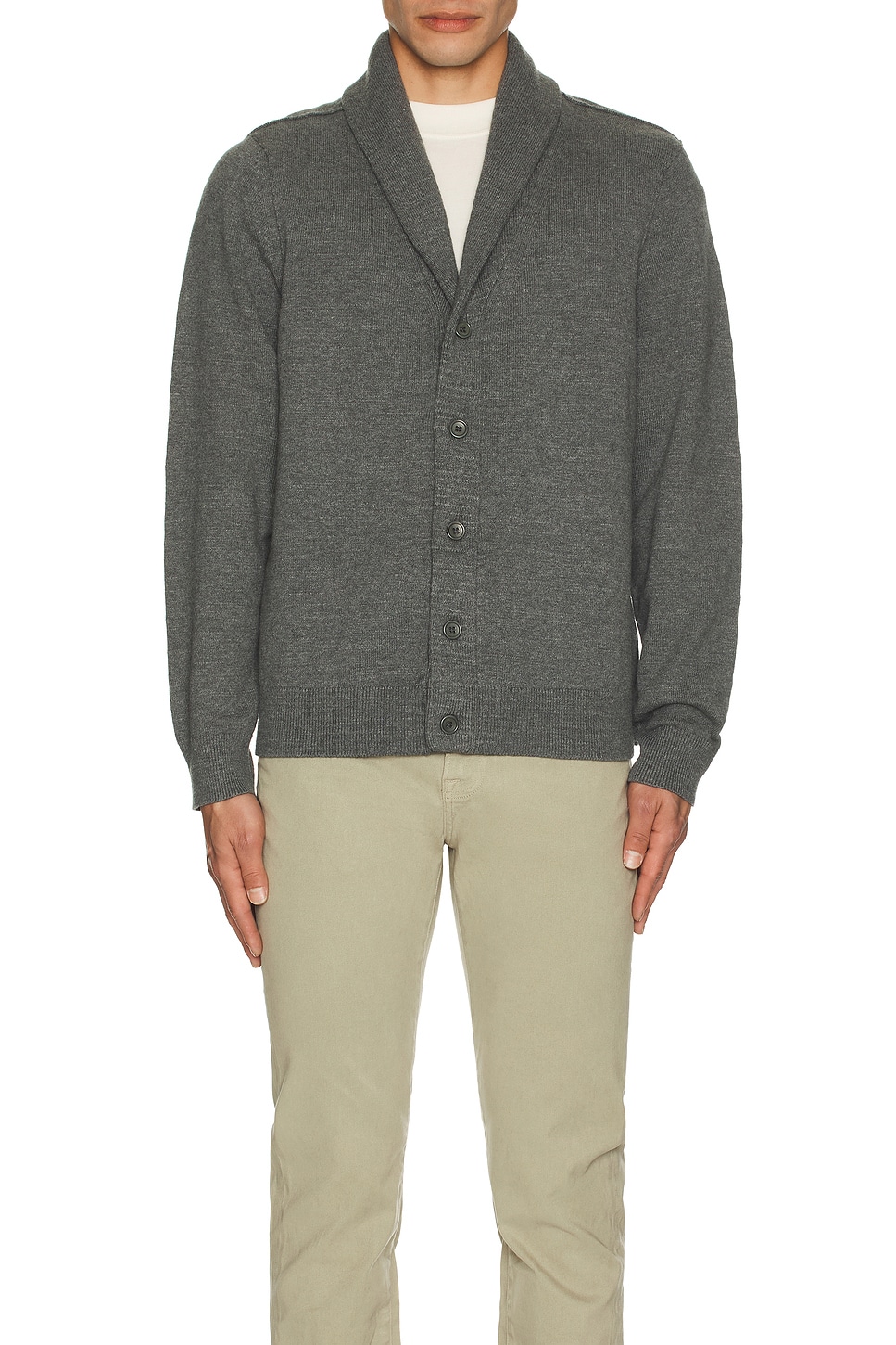 Image 3 of Reigning Champ Cotton Slub Laurel Cardigan in Heather Carbon