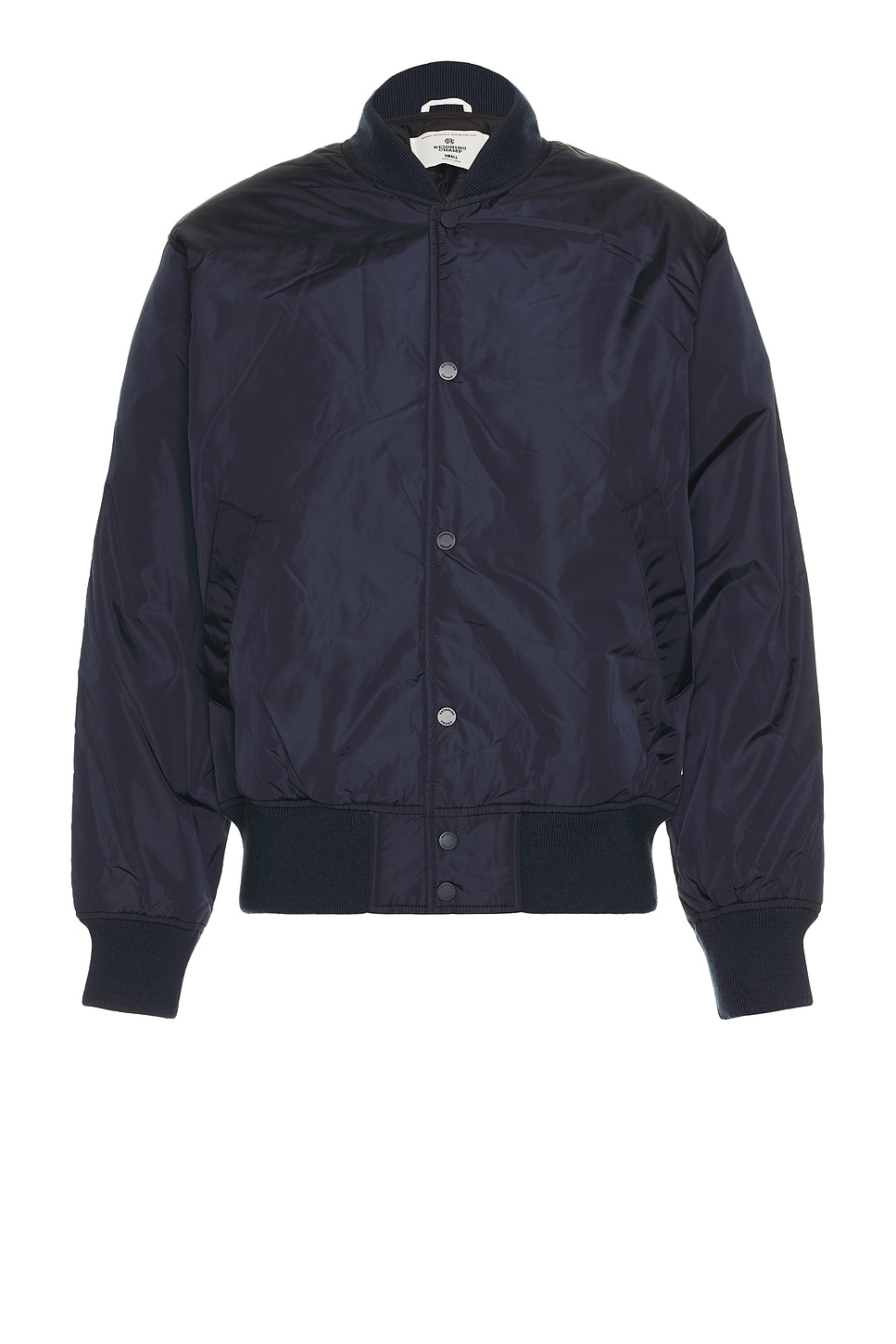 Econyl Satin Nylon Stadium Jacket in Blue