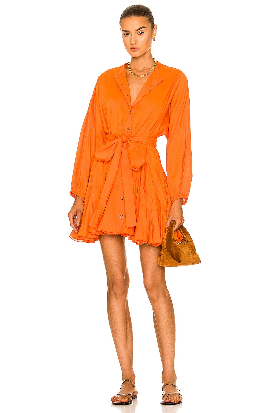 Image 1 of Rhode Emma Dress in Persimmon Orange