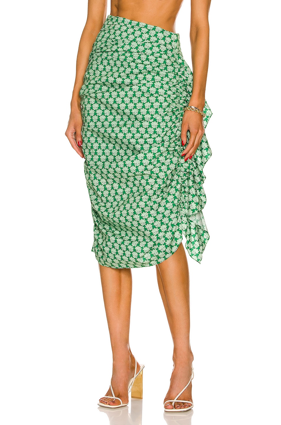 Image 1 of Rhode Felicity Skirt in Loves Me Not Emerald