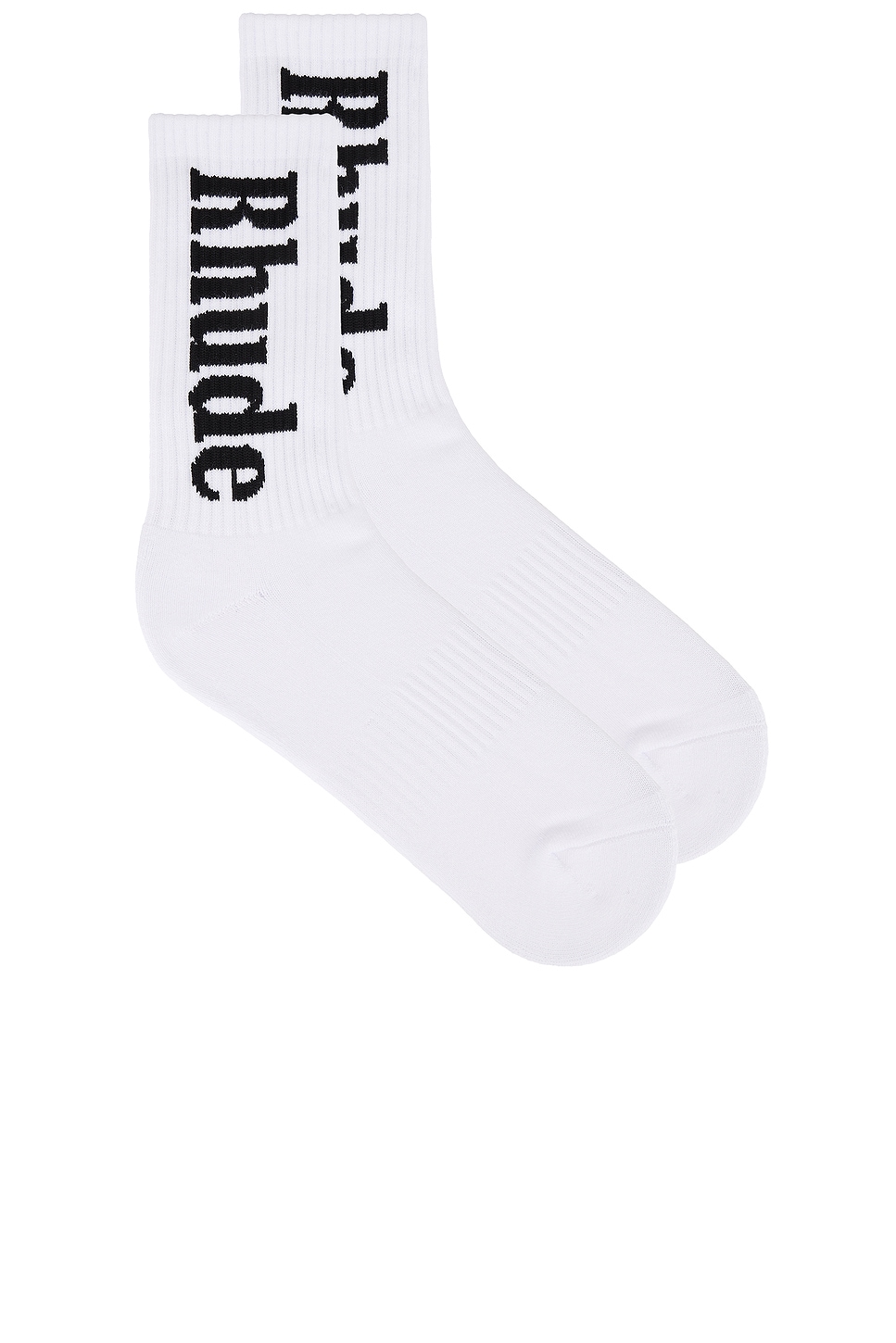 Shop Rhude Script Socks In White & Black