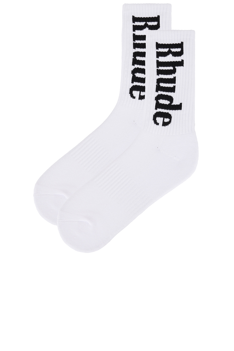 Shop Rhude Script Socks In White & Black