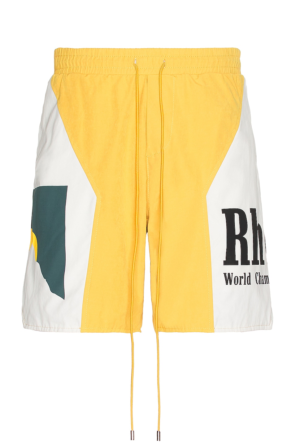 Image 1 of Rhude Panel Logo Short in Mustard & White