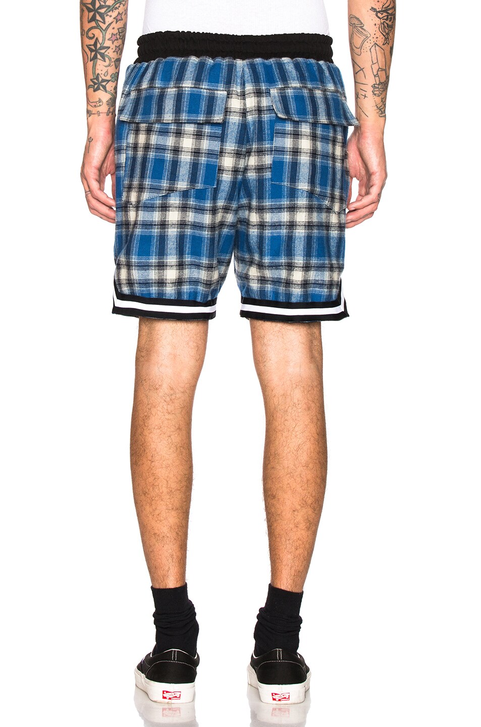 Rhude Plaid Basketball Shorts in Blue FWRD