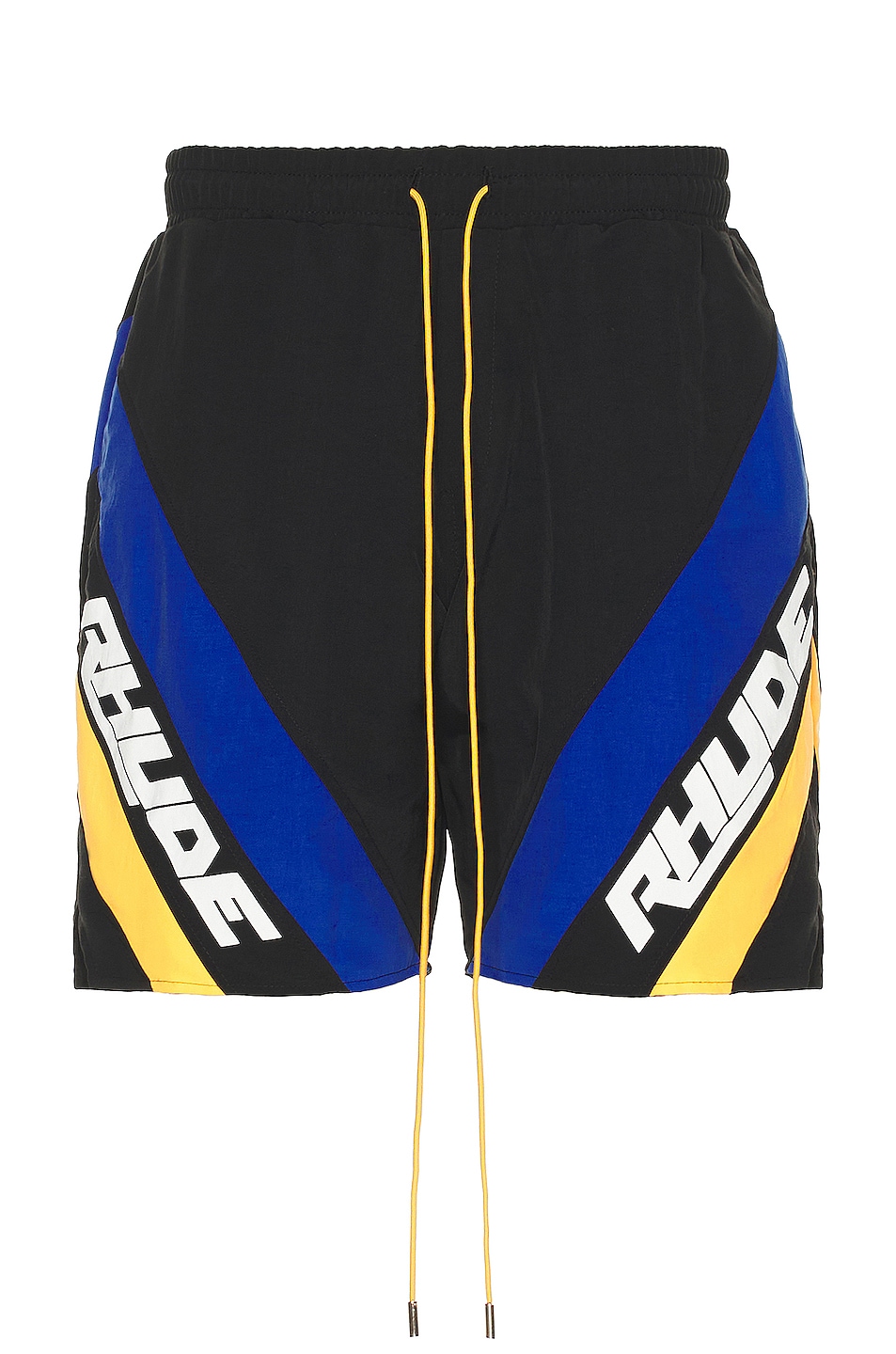 Image 1 of Rhude Hydro Shorts in Black, Blue, & Yellow