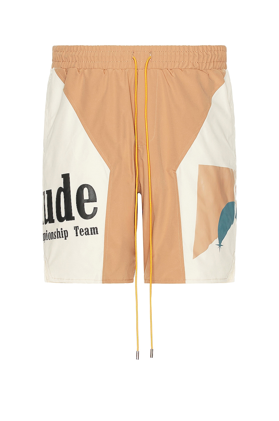 Image 1 of Rhude Senna Flight Shorts in Tan & Cream