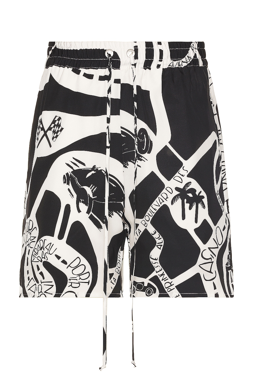 Image 1 of Rhude Strada Silk Short in Black & White