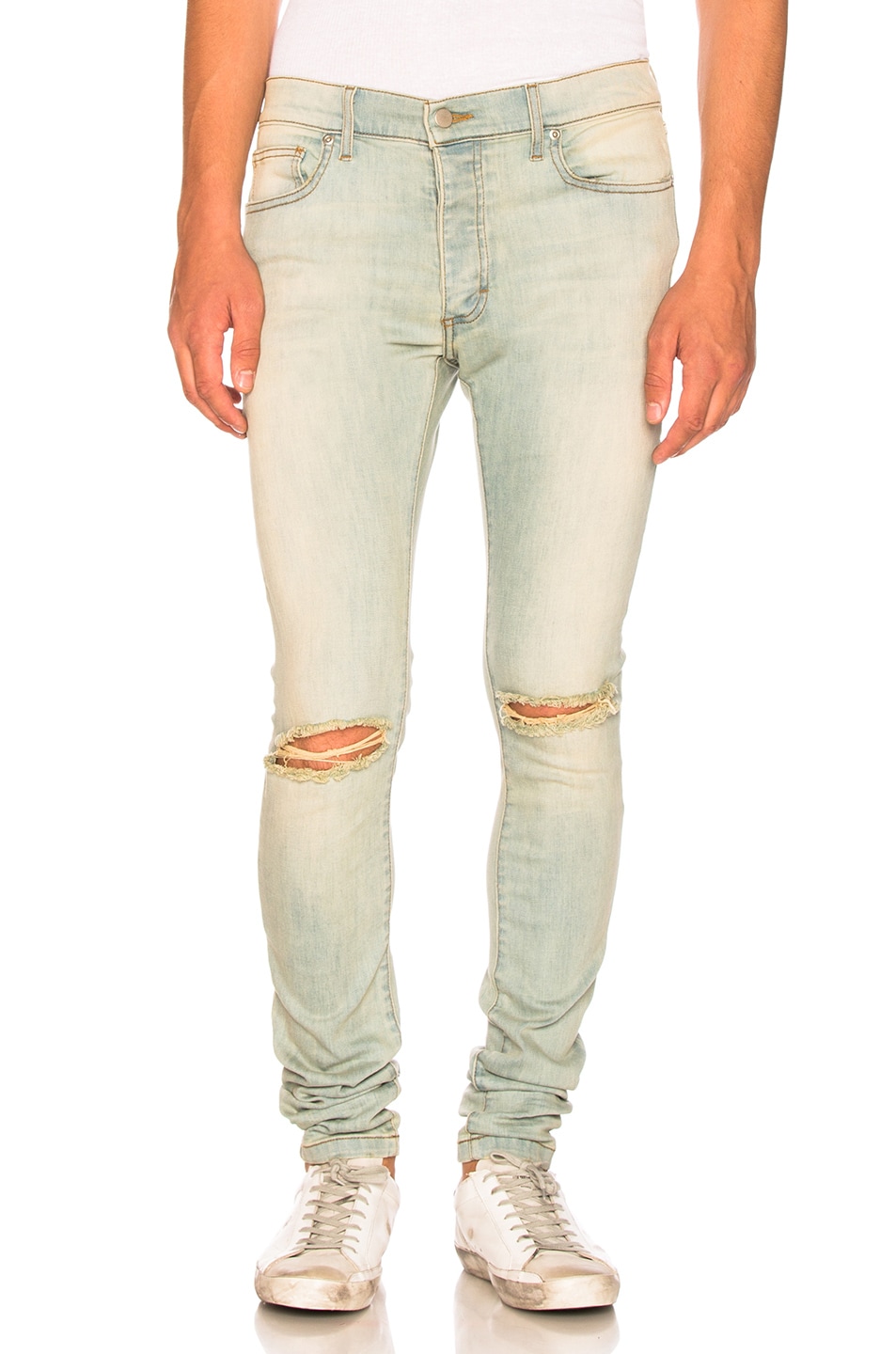 Image 1 of Rhude Rhamones Jeans in Mustard Light Wash