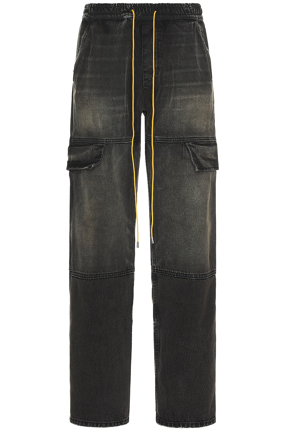 Rhude Plateau Denim Cargo Pants in Black FWRD