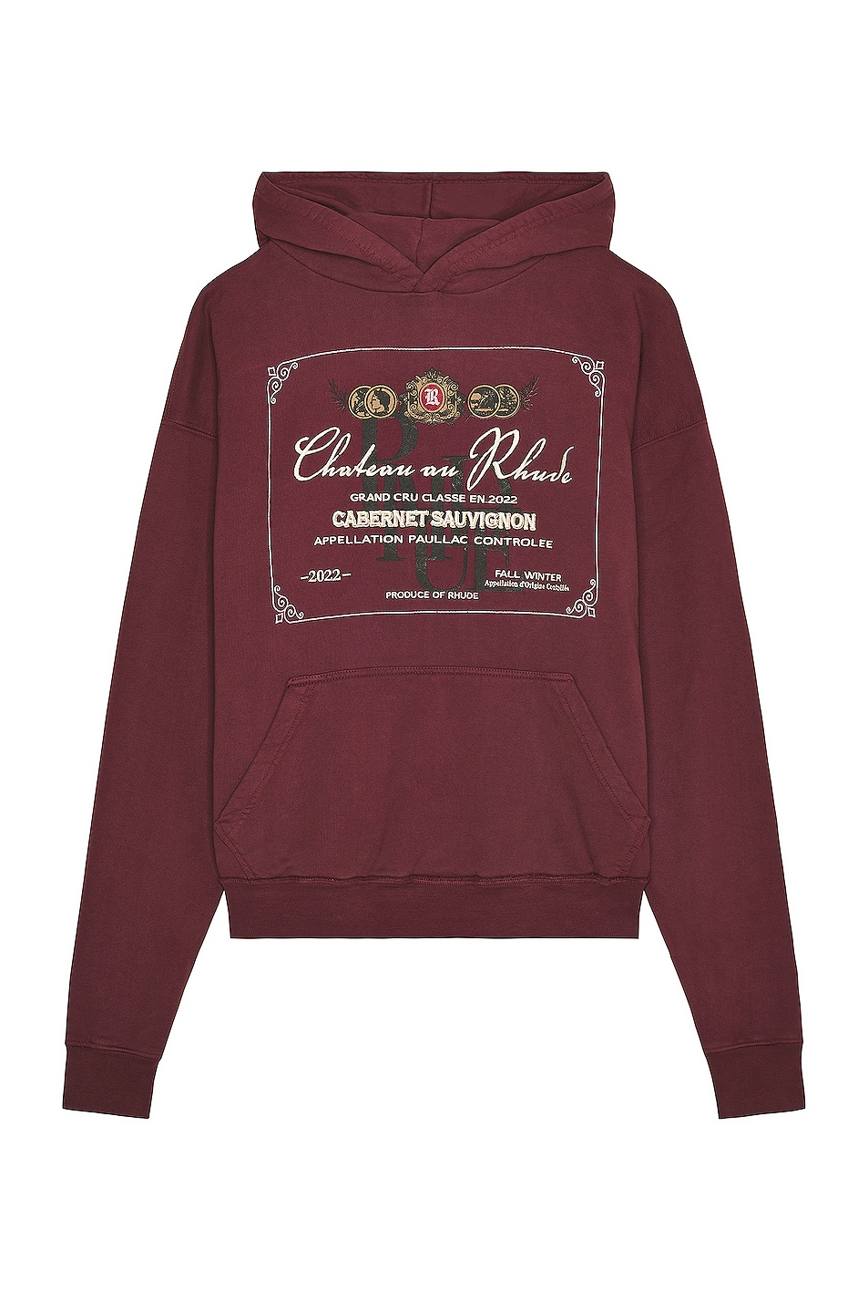 Image 1 of Rhude Chateau De Rhude Hoodie in Bordeux