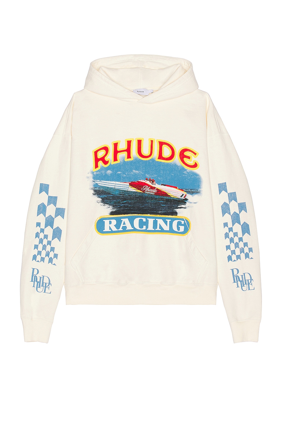 Image 1 of Rhude Cigarette Racing Hoodie in Vintage White