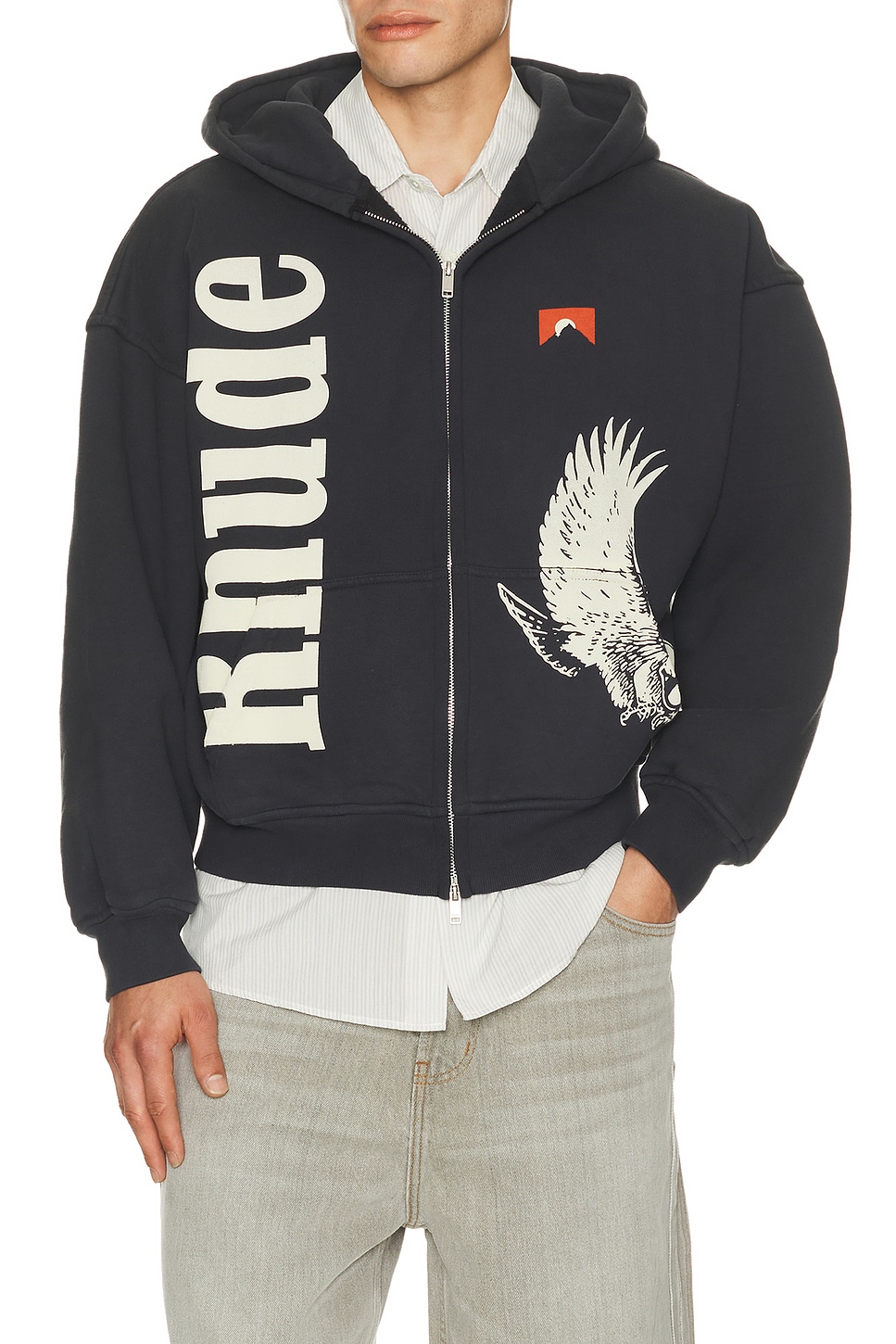 Rhude Eagle Pass Zip-Up Hoodie