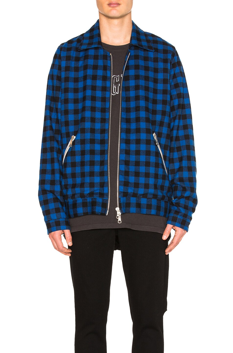 Image 1 of Rhude Trapper Jacket in Blue Check