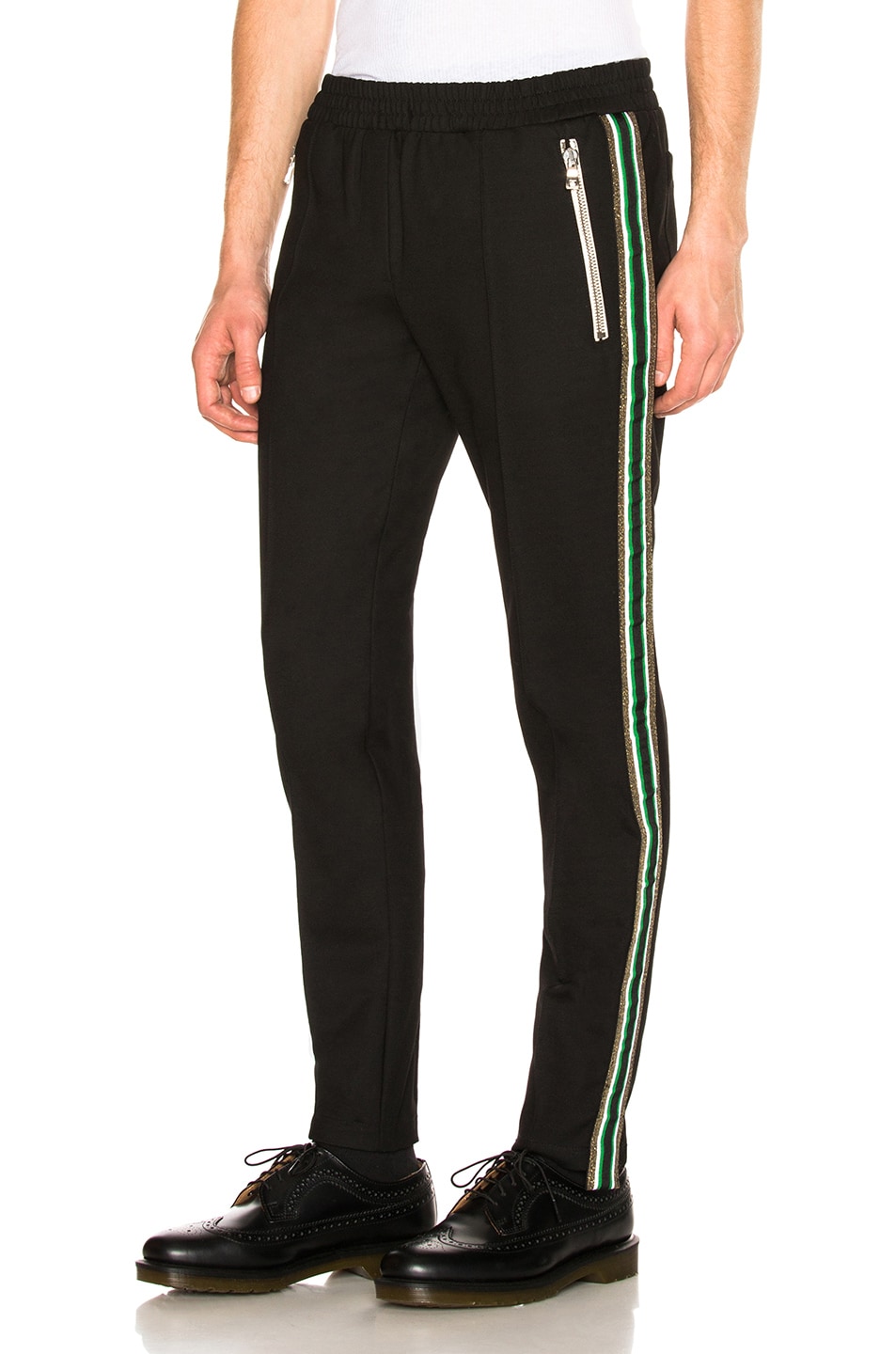 Image 1 of Rhude Traxedo Pant in Black & Green & Gold