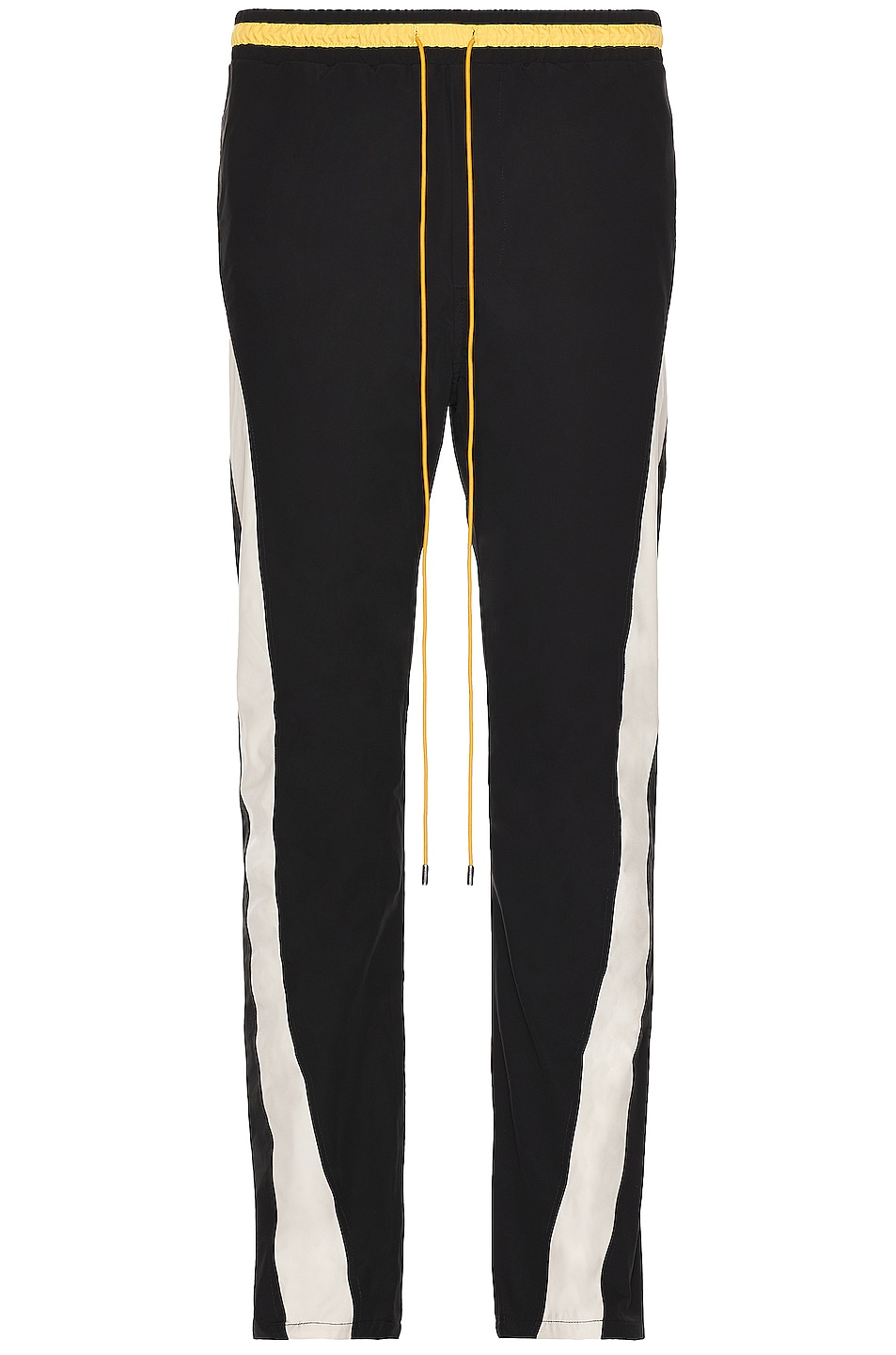 Image 1 of Rhude Curve Panel Track Pant in Black, Cream, & Yellow
