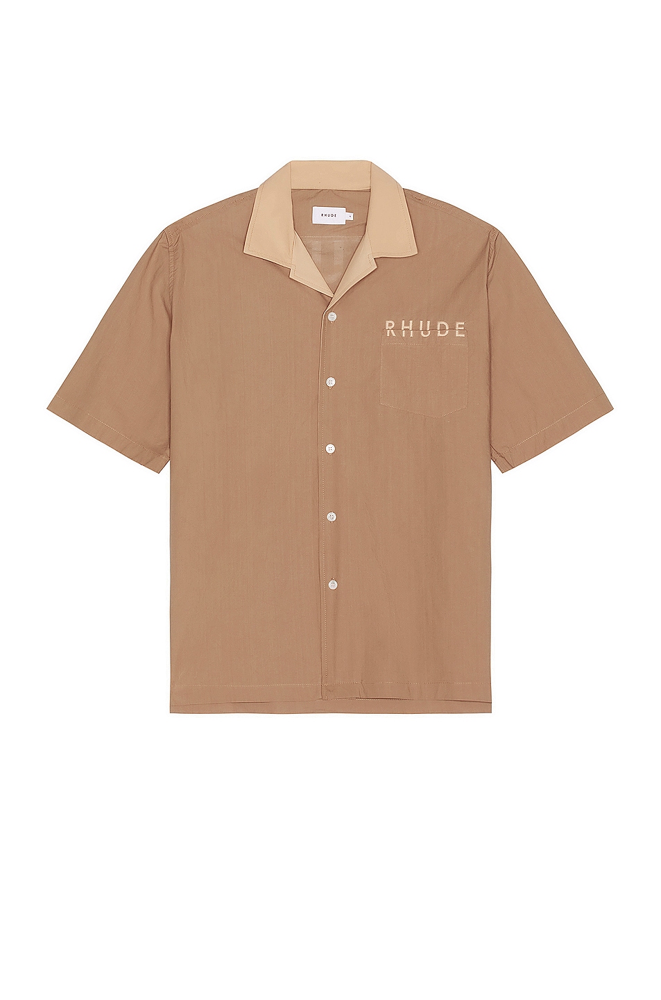 Image 1 of Rhude Mechanic Button Up Shirt in Tan & Brown