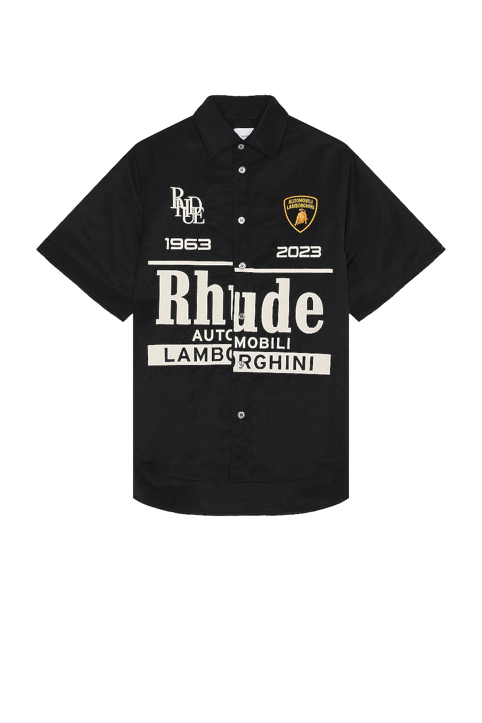 Image 1 of Rhude x Automobili Lamborghini Uno Button Up Shirt in Black