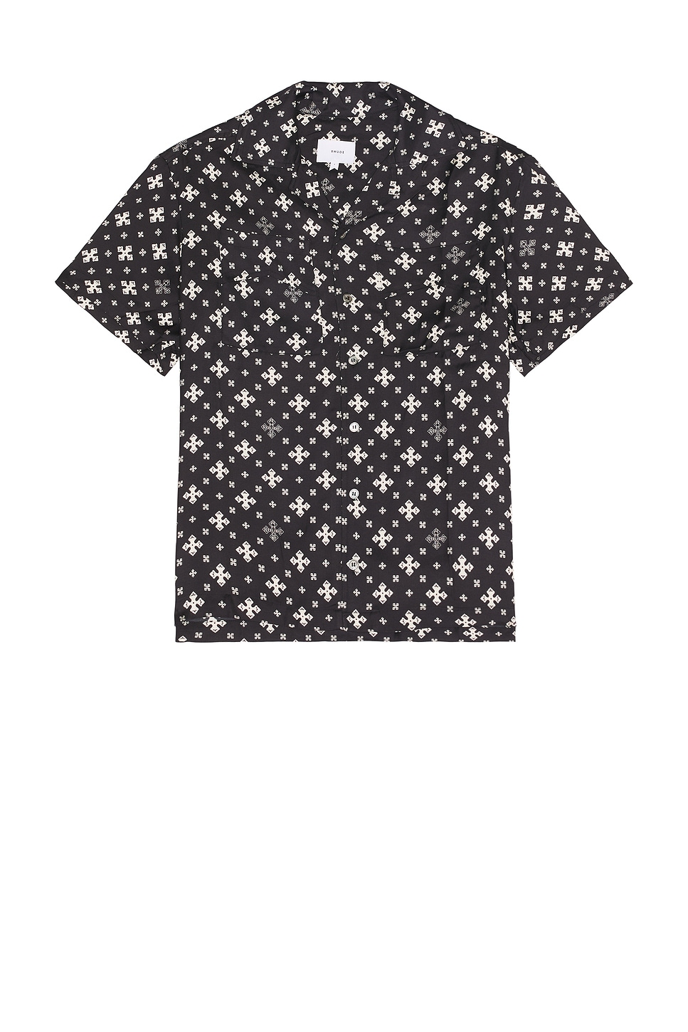 Image 1 of Rhude Cross Bandana Rayon Shirt in Black & White