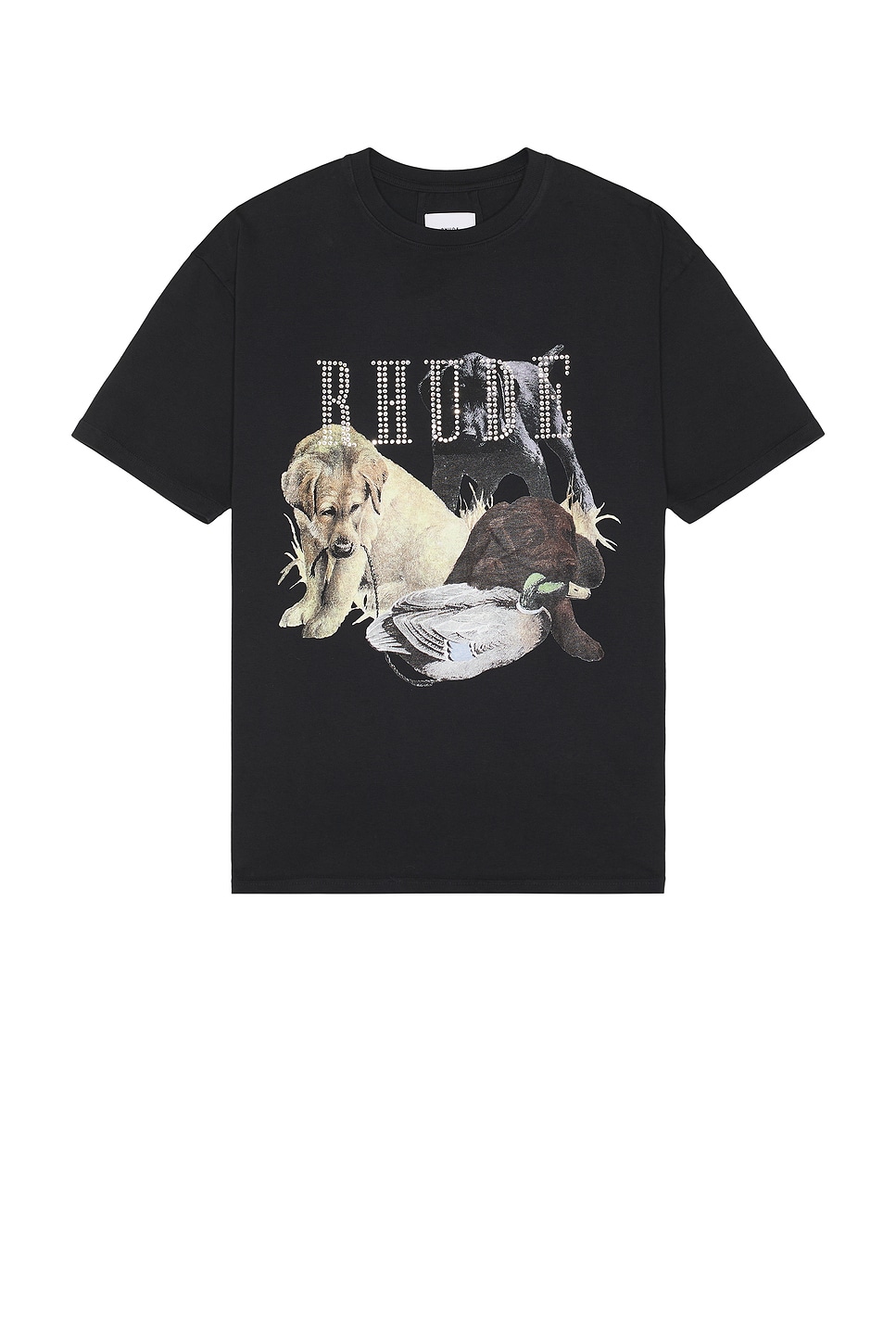 Image 1 of Rhude Rhinestone Hunting Dog Tee in Vintage Black