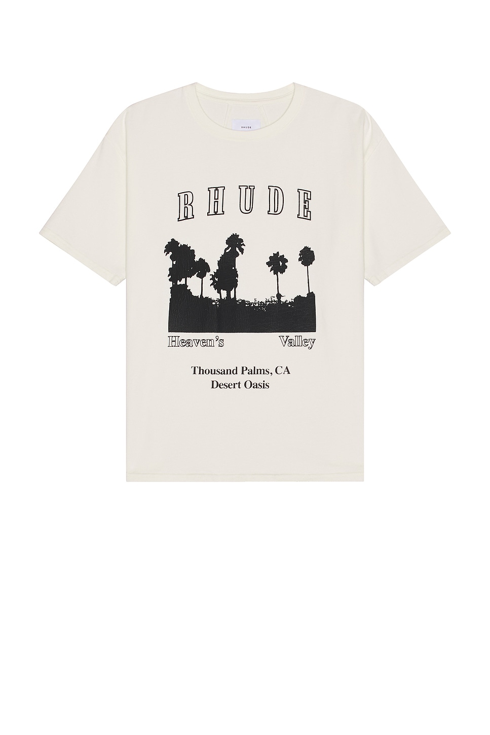 Image 1 of Rhude Thousand Palms Tee in Vintage White & Black