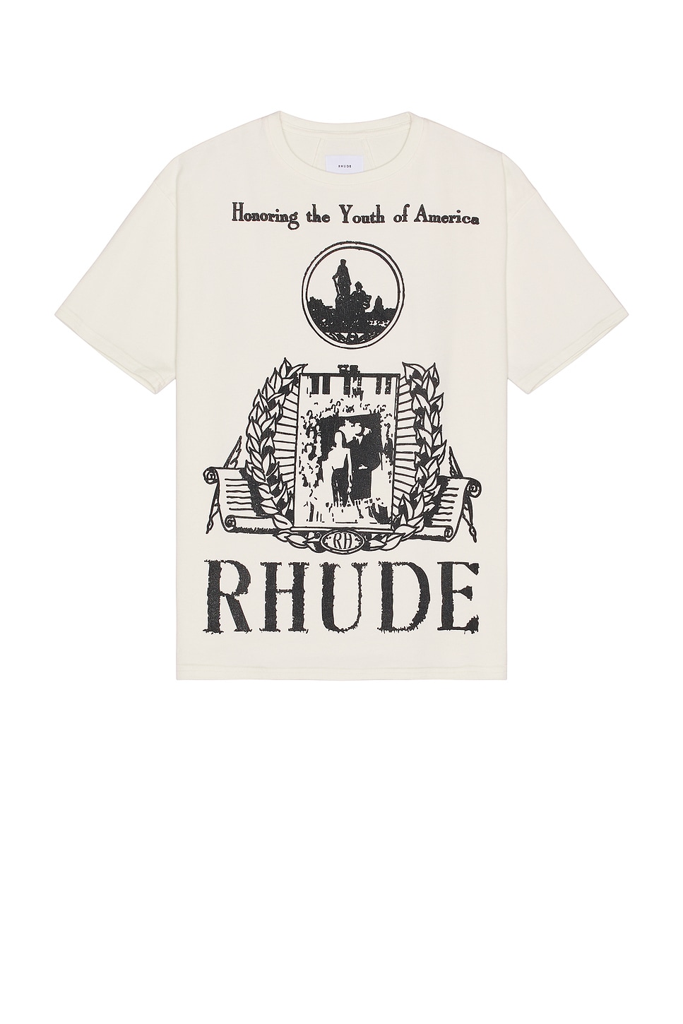 Image 1 of Rhude Youth Of America Tee in Vintage White & Black