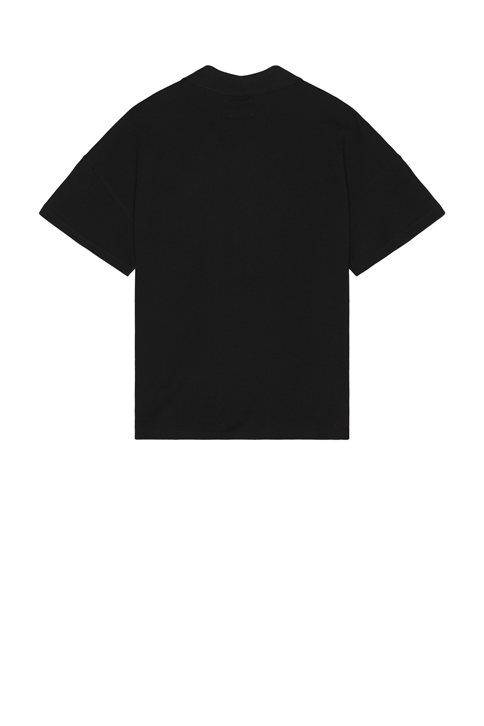 Rhude Pique Boxy Polo Shirt In Black