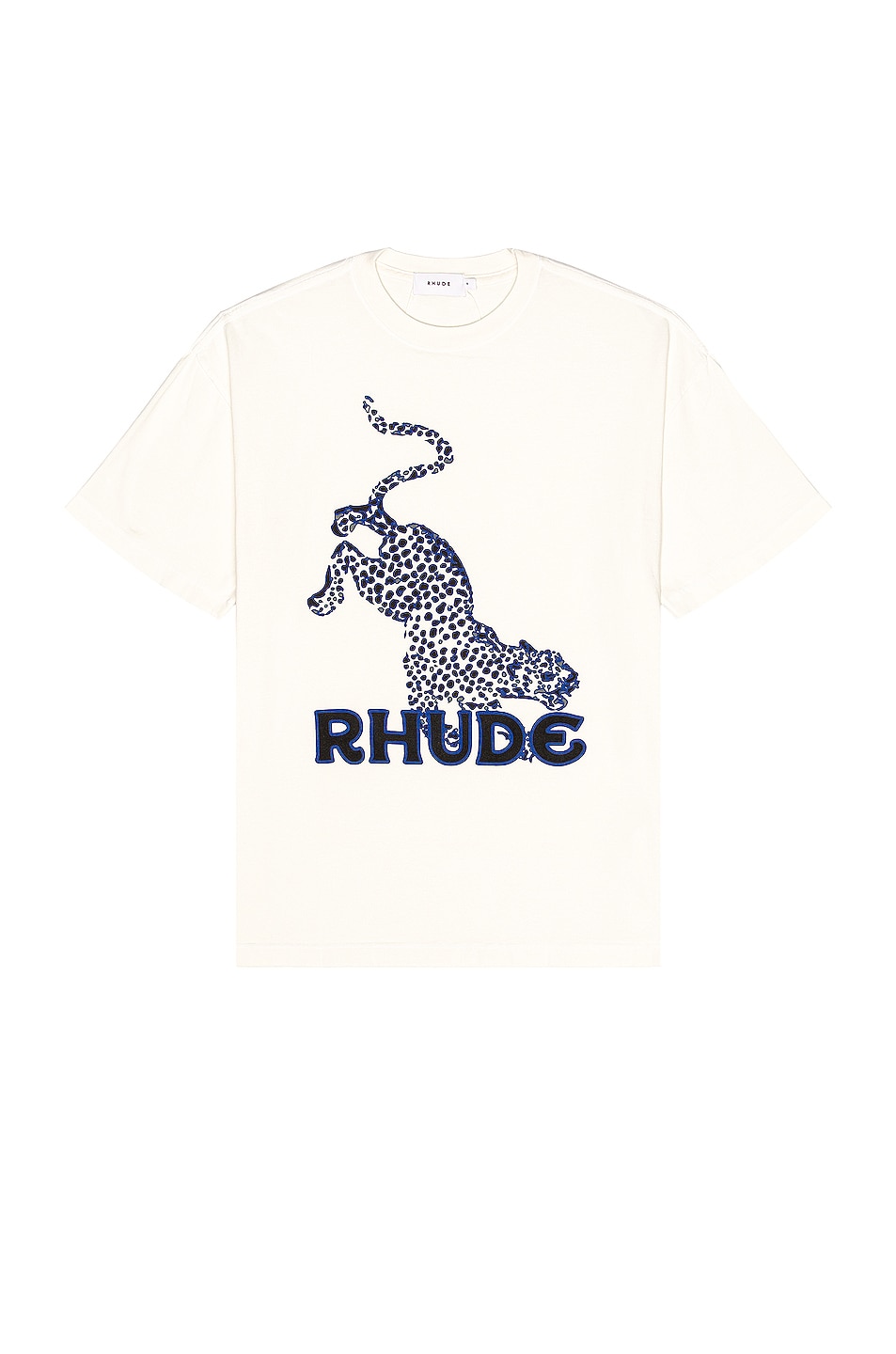 Image 1 of Rhude Leopard Tee 2 in Vintage White