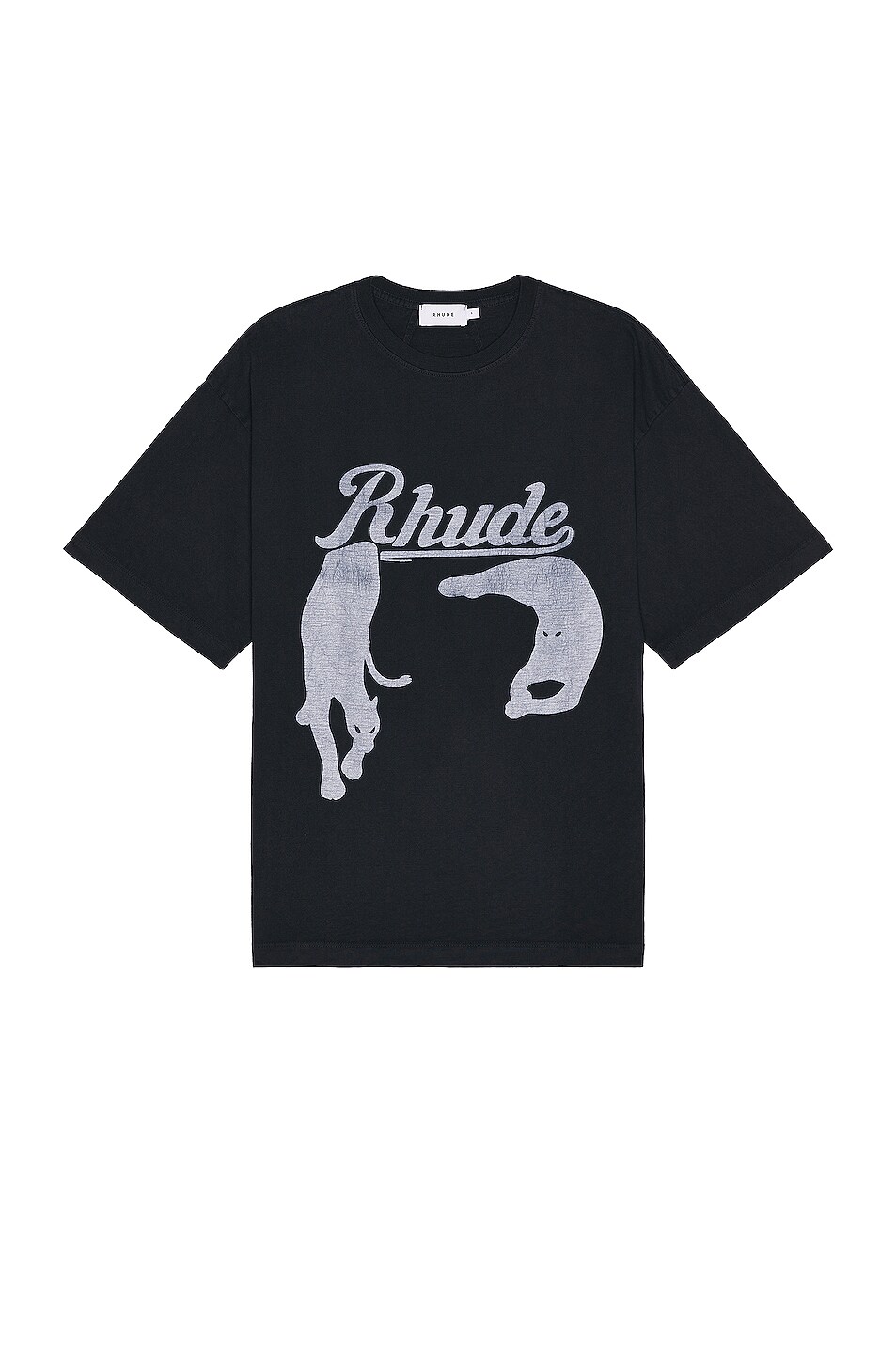 Image 1 of Rhude Black Cat Tee in Vintage Black