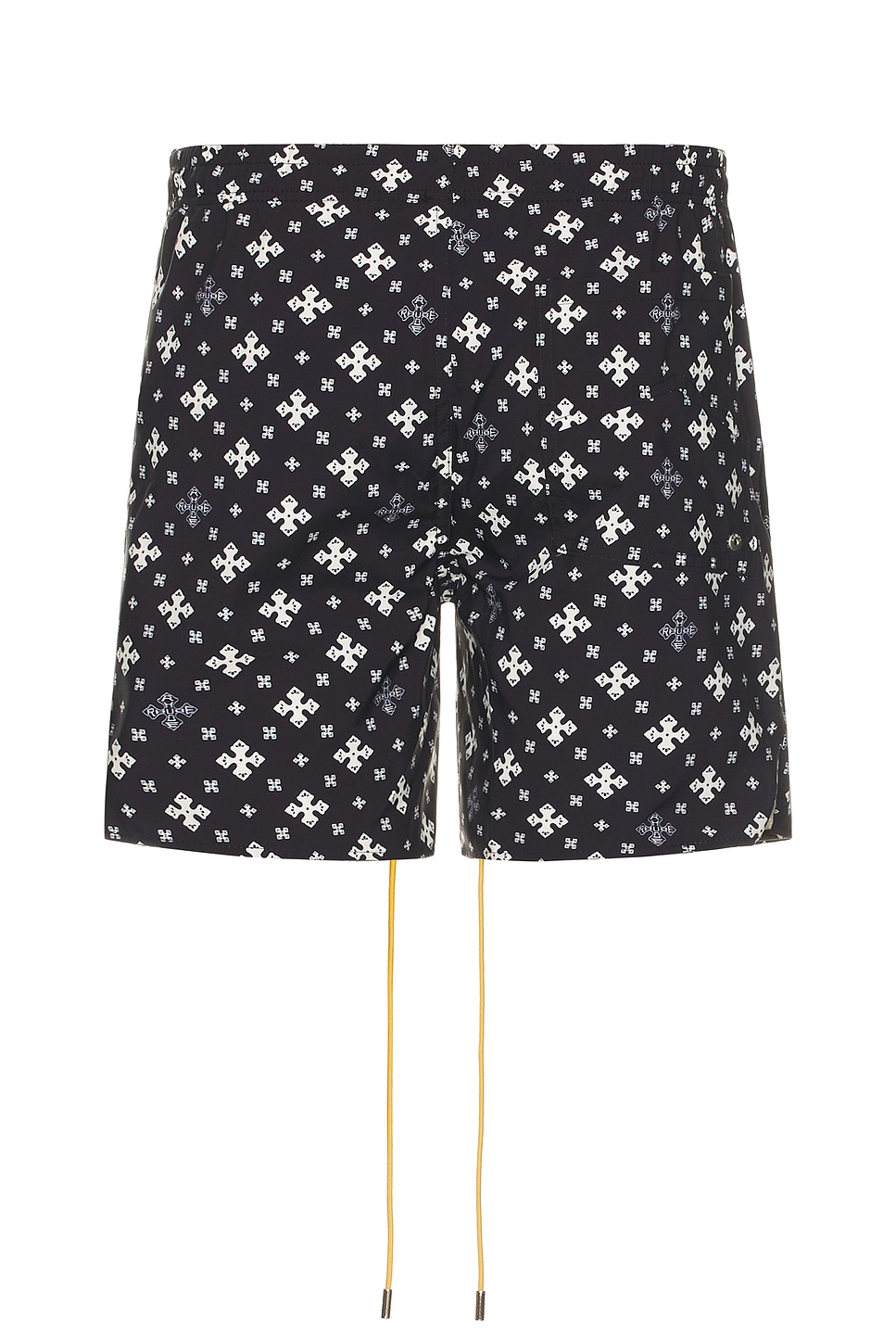 Shop Rhude Cross Bandana Swim Short In Black & White