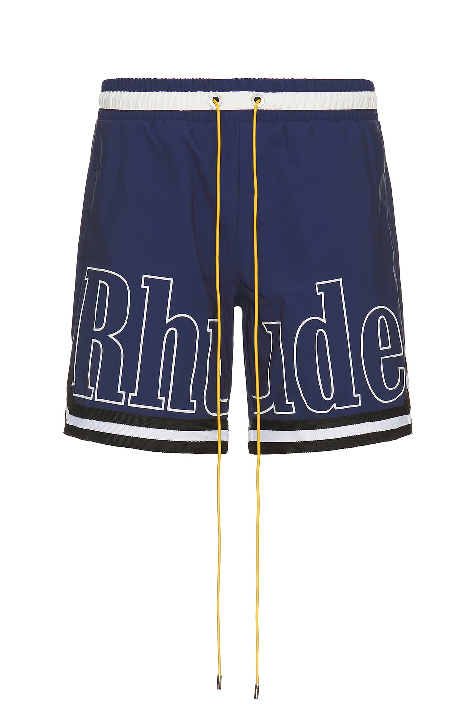 Image 1 of Rhude Basketball Logo Swim Short in Blue, Black, & White