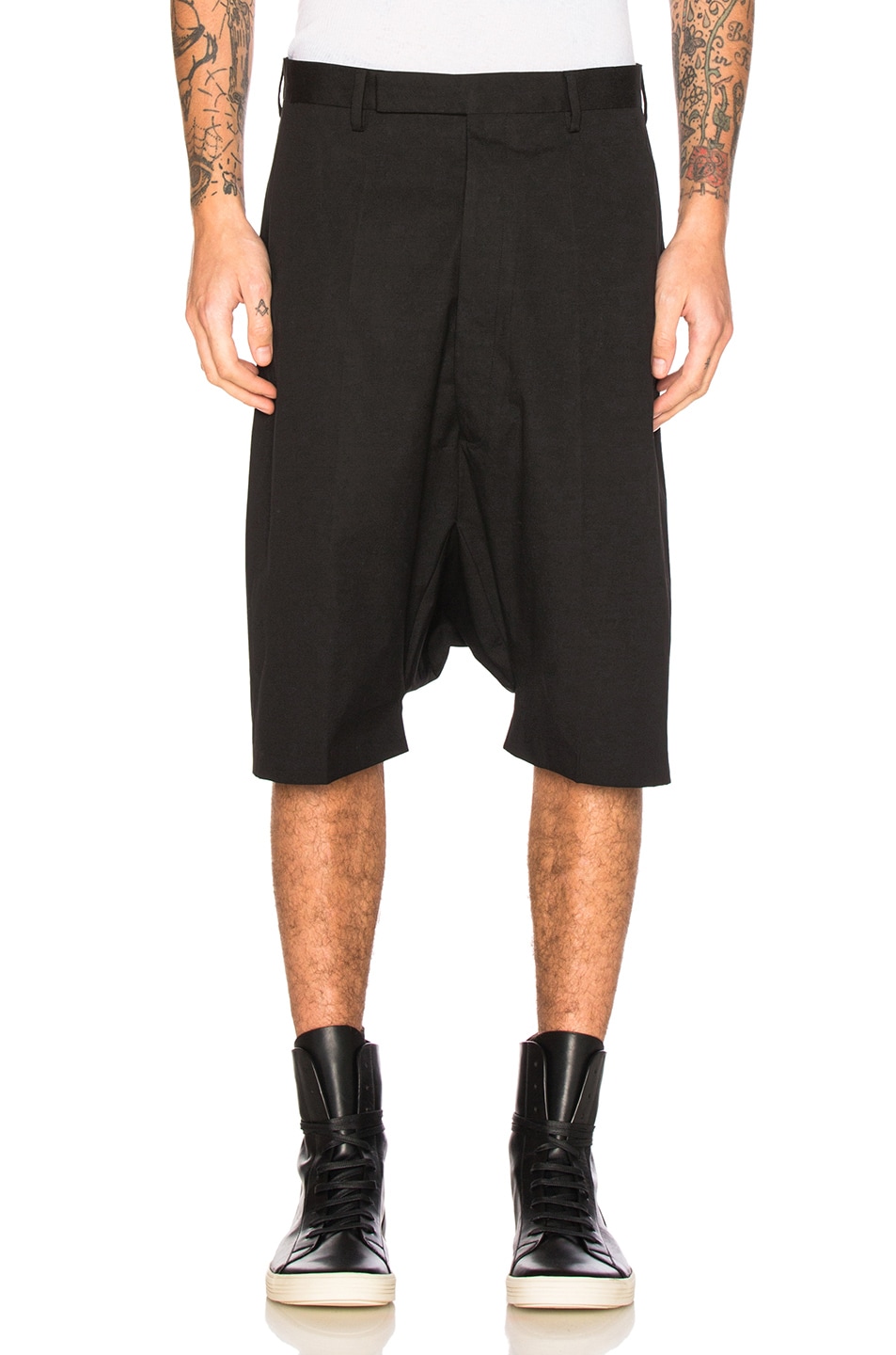Image 1 of Rick Owens Tailored Podshorts in Black