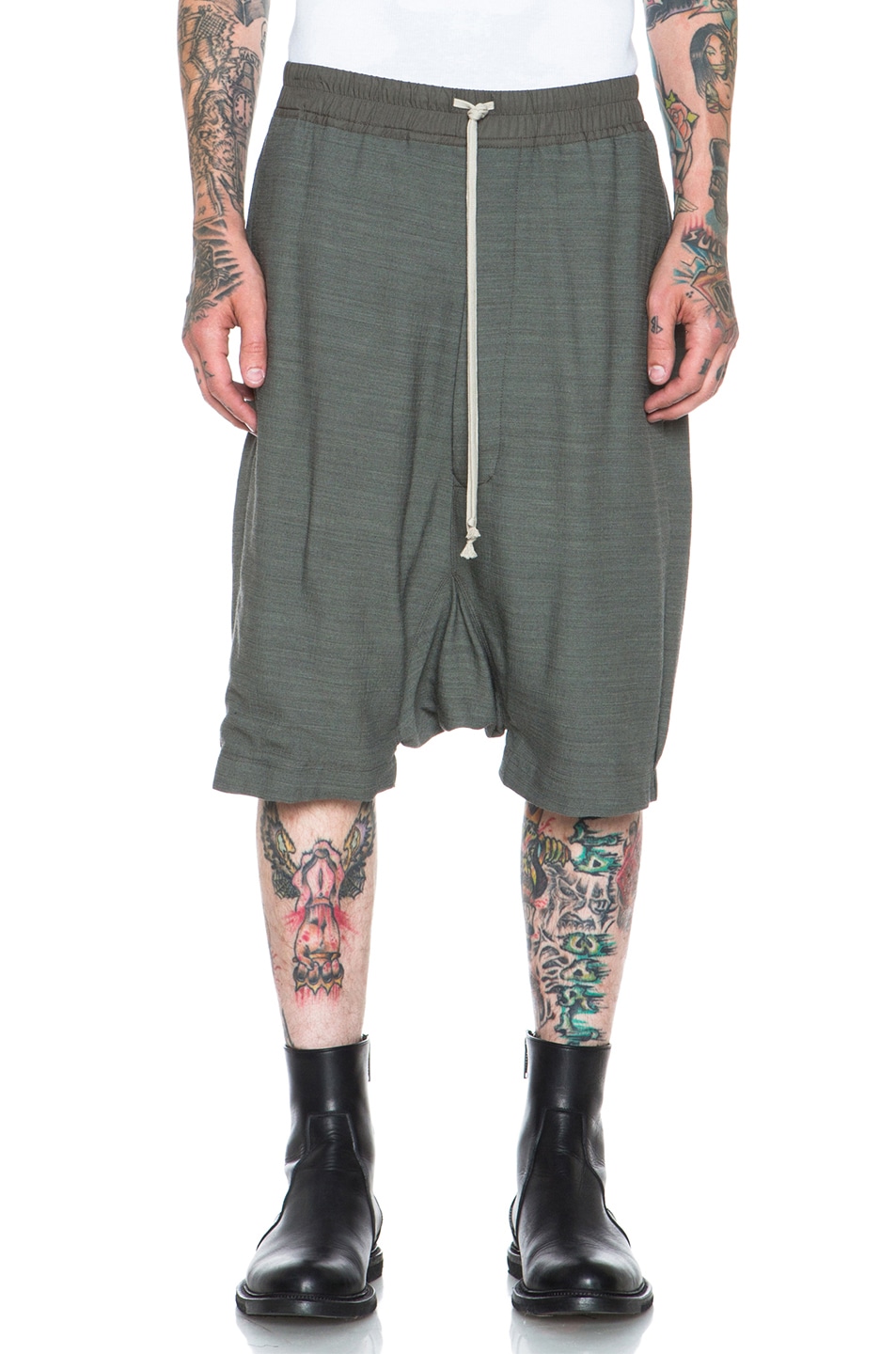 Image 1 of Rick Owens Boxer Pod Shorts in Dark Dust