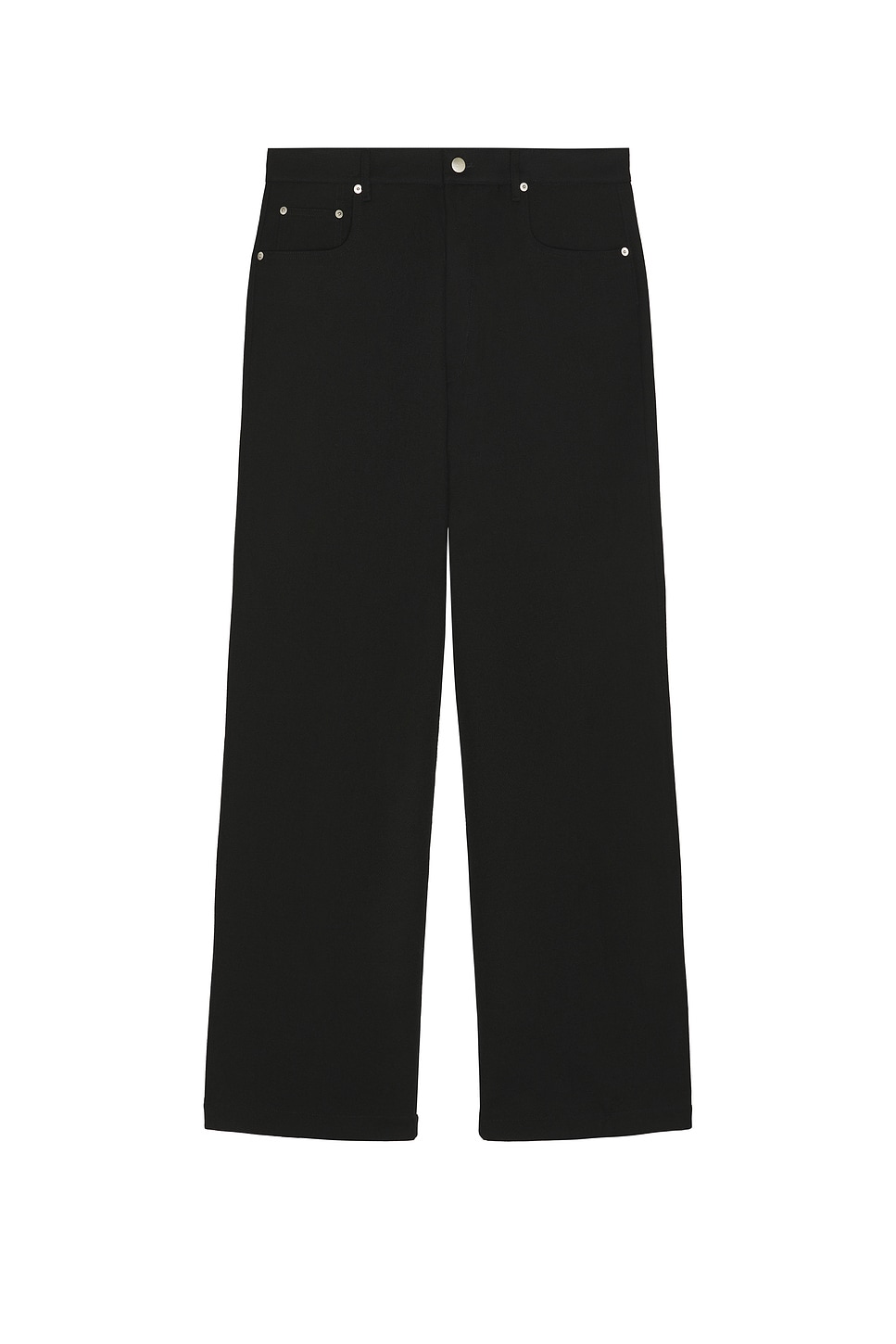 Rick Owens Wide-leg Trousers With Belt Loops And Five-pocket Style In Black