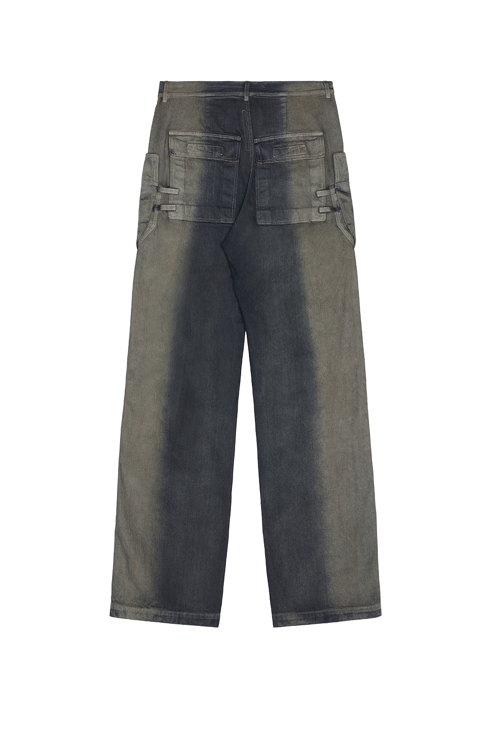 Rick Owens Stefan Wide-leg Distressed Denim Cargo Trousers In Brown