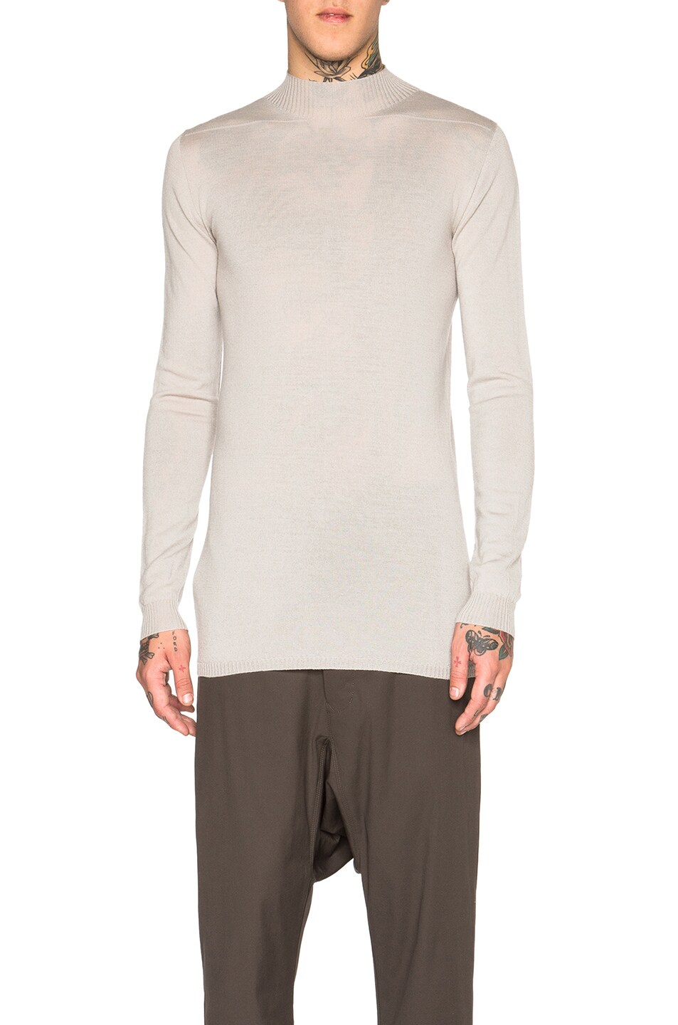 Image 1 of Rick Owens Cashmere Level Lupetto in Pearl