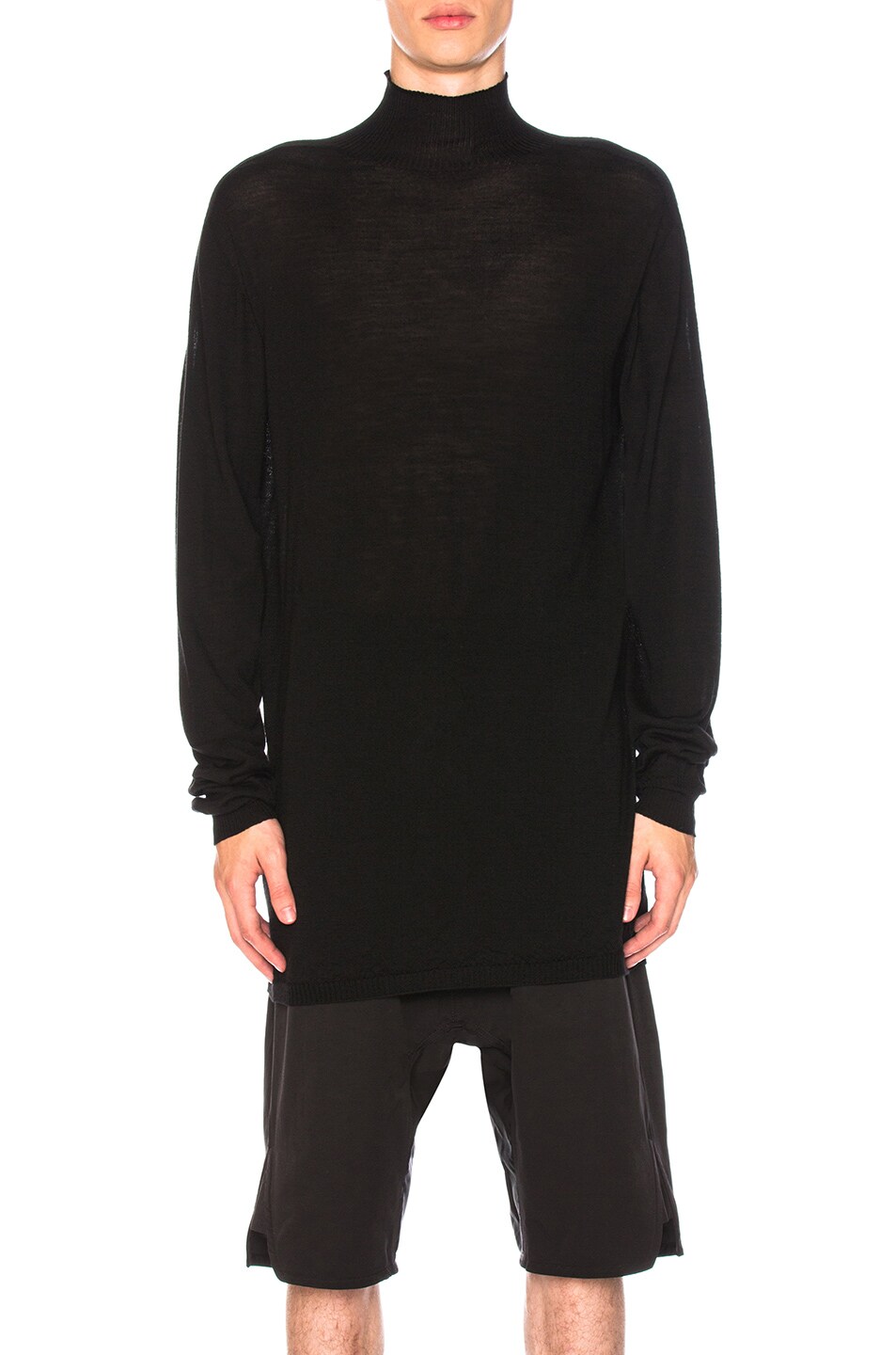 Image 1 of Rick Owens Oversize Turtleneck Sweater in Black