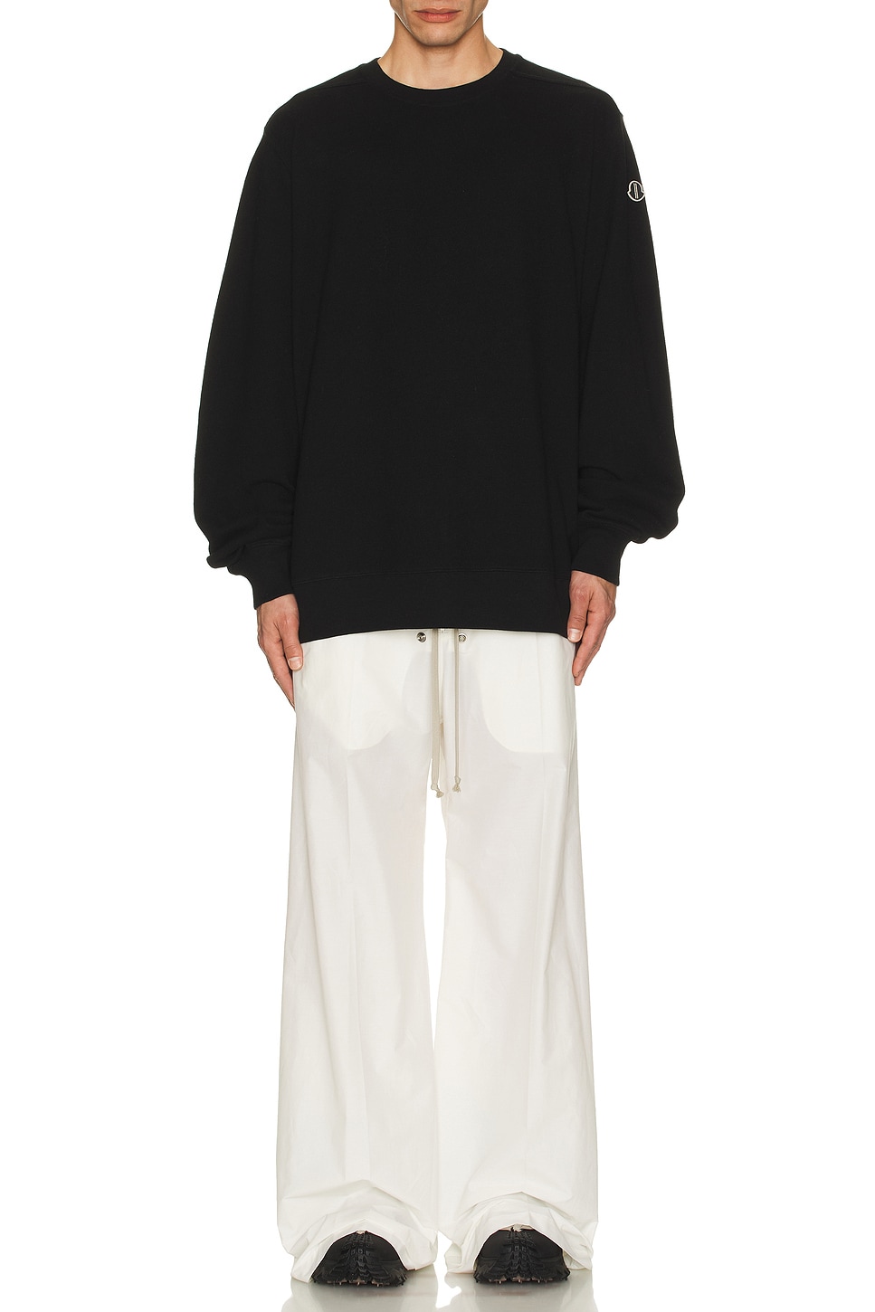 Image 1 of Rick Owens x Moncler Jumbo Crewneck Sweatshirt in Black