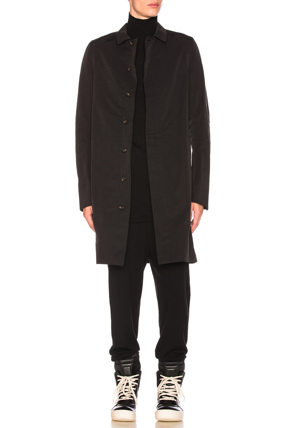Image 1 of Rick Owens Mac Coat in Black